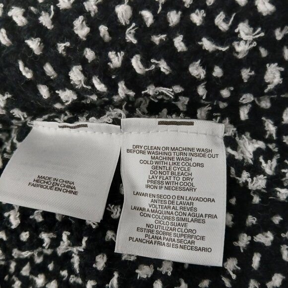 NWT Kasper XL Cardigan Sweater Jacket Blazer Knit Black Vanilla Ice Fringe - Picture 12 of 12